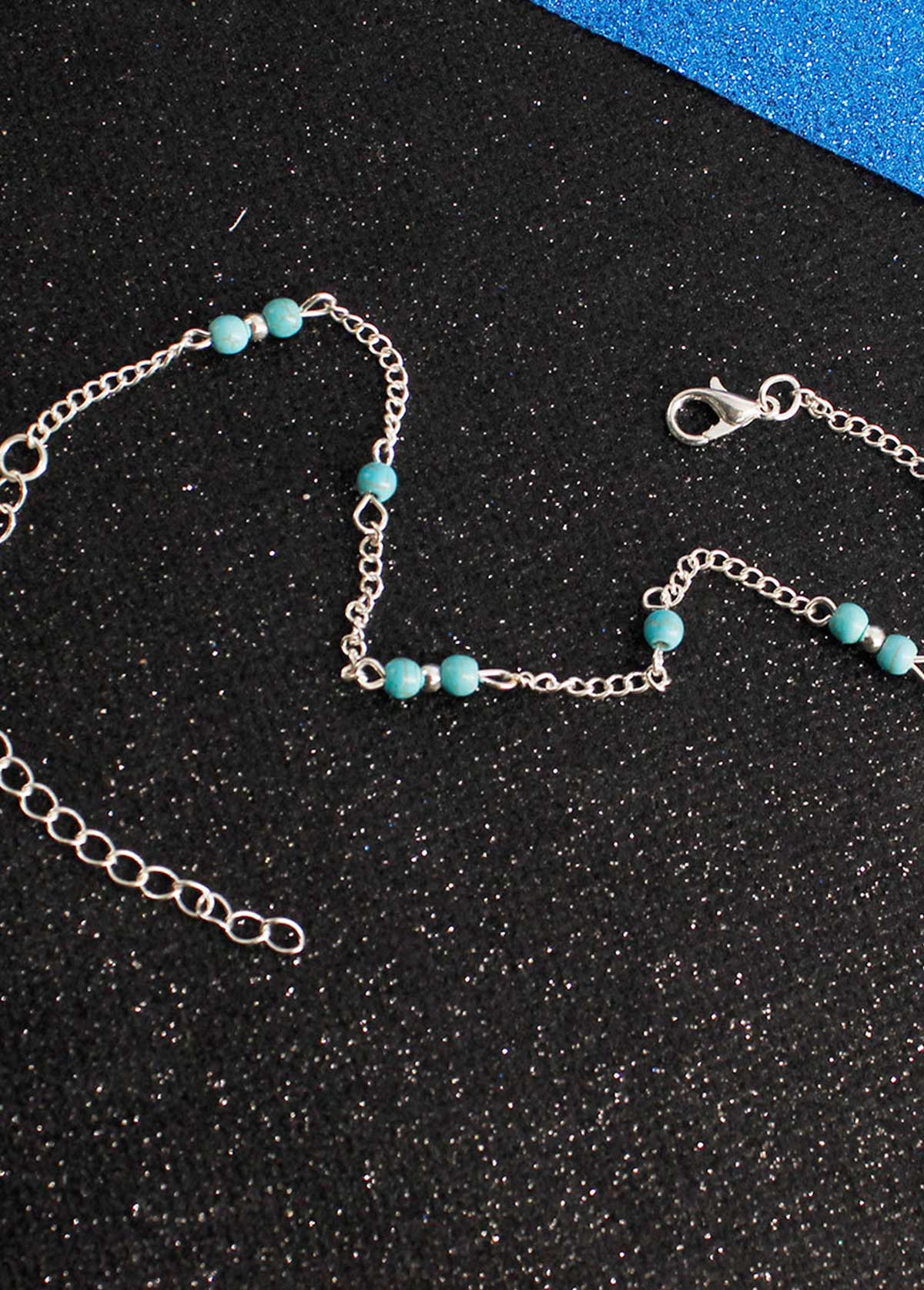 Mint Green jewelry,Geometric jewelry,Mint Green Alloy Turquoise Beaded Anklet