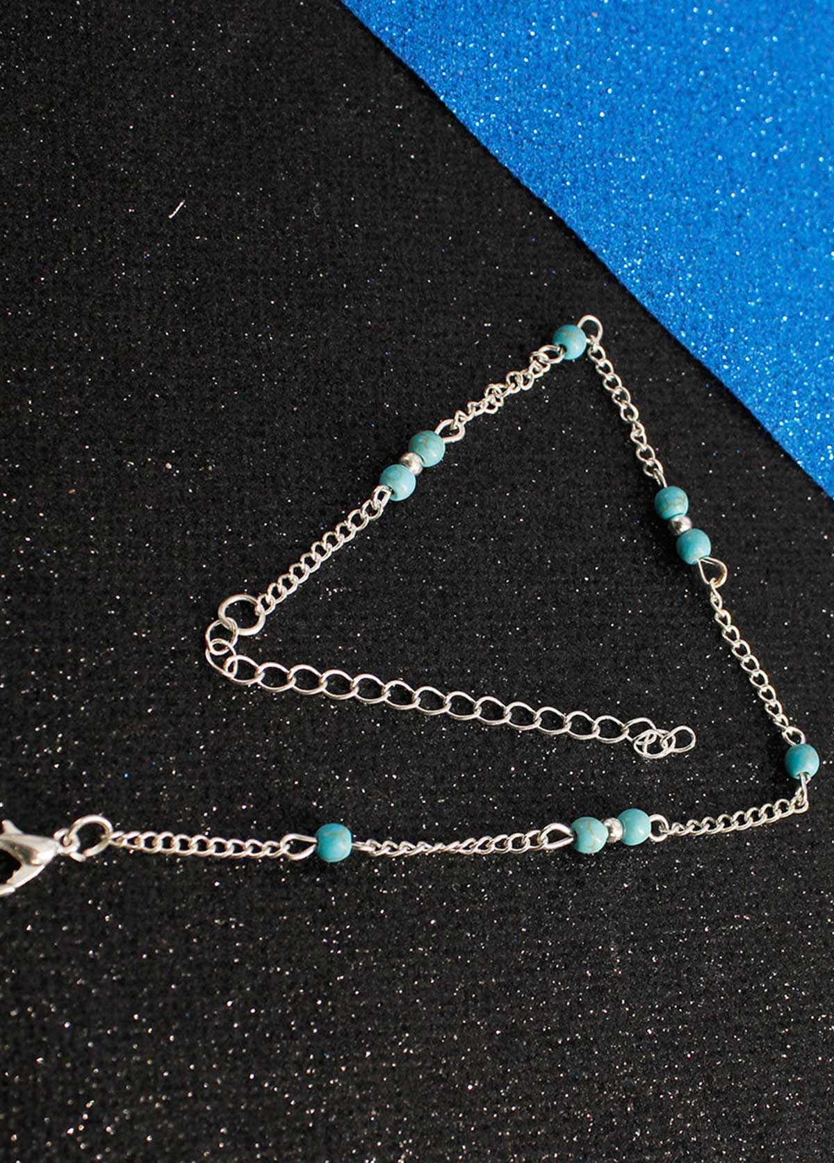 Mint Green jewelry,Geometric jewelry,Mint Green Alloy Turquoise Beaded Anklet