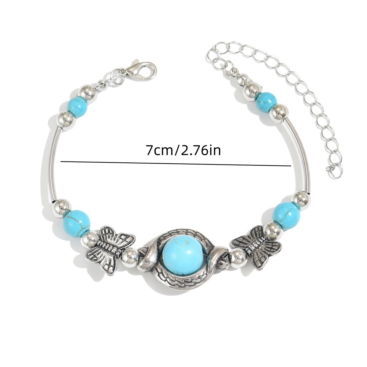 Mint Green jewelry,Butterfly Mint Green Alloy Detail Bracelet