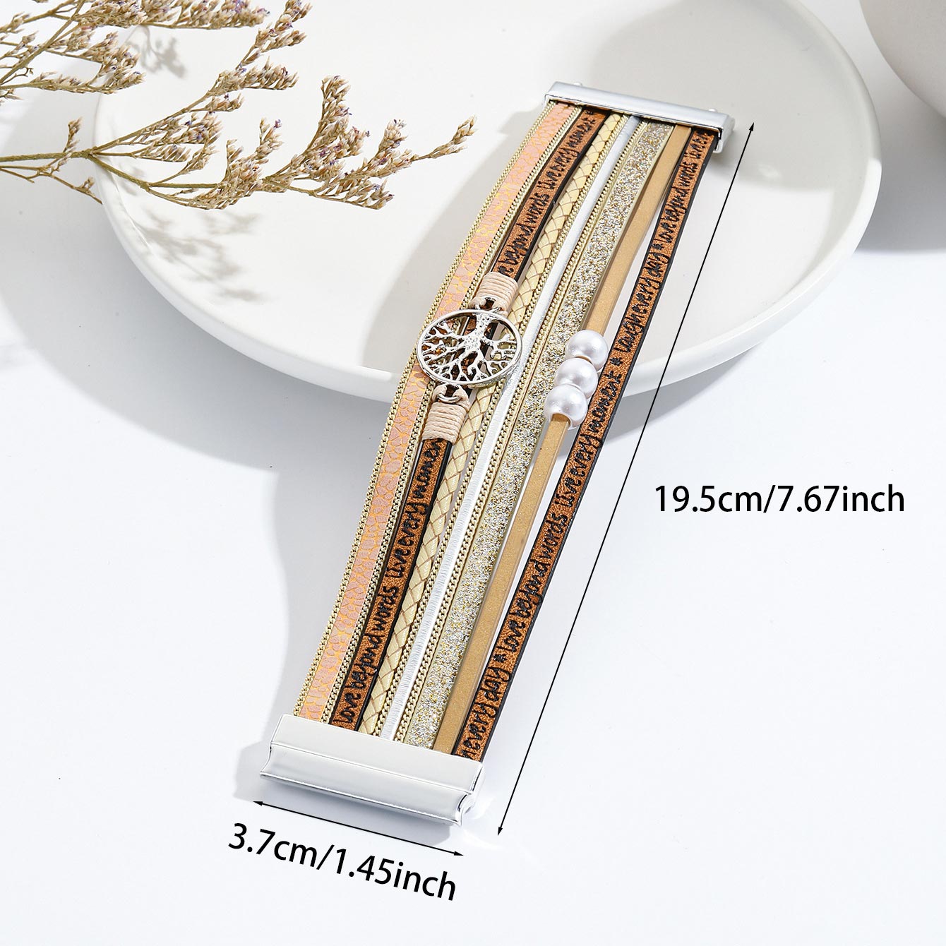 Light Coffee jewelry,Light Coffee Color Faux Leather Bangle