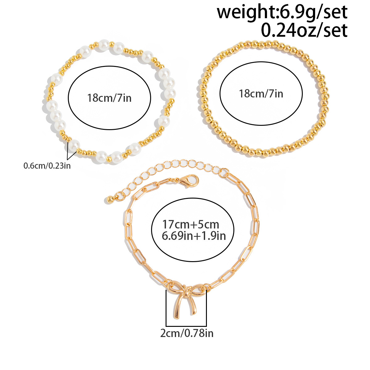 Golden jewelry,Golden Color Bow Alloy Detail Bracelets