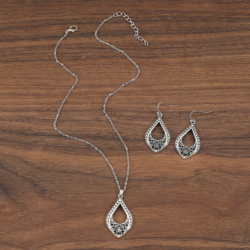 Silver jewelry,Silver Color Alloy Earrings and Necklace