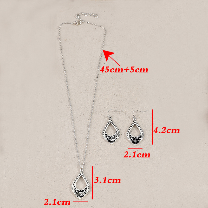 Silver jewelry,Silver Color Alloy Earrings and Necklace