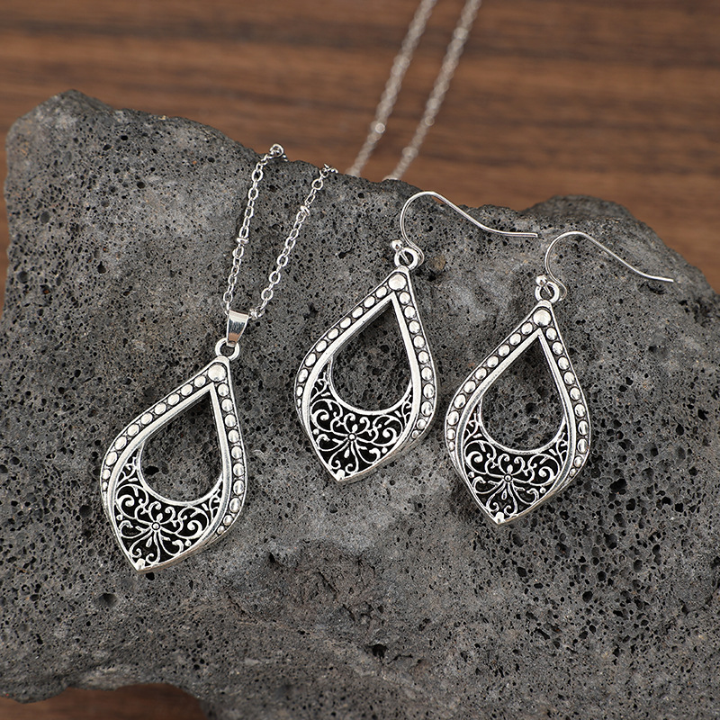Silver jewelry,Silver Color Alloy Earrings and Necklace