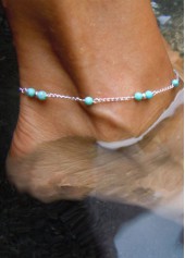 Mint Green jewelry,Geometric jewelry,Mint Green Alloy Turquoise Beaded Anklet