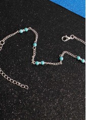 Mint Green jewelry,Geometric jewelry,Mint Green Alloy Turquoise Beaded Anklet
