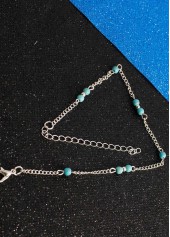 Mint Green jewelry,Geometric jewelry,Mint Green Alloy Turquoise Beaded Anklet