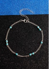 Mint Green jewelry,Geometric jewelry,Mint Green Alloy Turquoise Beaded Anklet