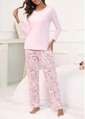 Light Pink loungewear,Galaxy loungewear,Star Print Light Pink Lounge Top and Pants