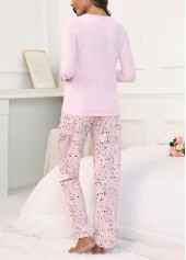 Light Pink loungewear,Galaxy loungewear,Star Print Light Pink Lounge Top and Pants