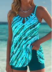 Turquoise swimwear,Tie Dye swimwear,ROTITA Tummy Coverage Turquoise Tie Dye Print Tankini Set