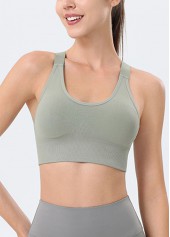 Scoop Sage Green Adjustable Straps Sports Bra