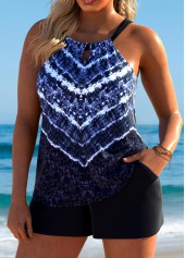 Navy swimwear,Tie Dye swimwear,ROTITA Tummy Coverage Navy Tie Dye Print Tankini Set