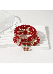 Red jewelry,Heart jewelry,Plants jewelry,Heart Design Red Glass Beaded Bracelets