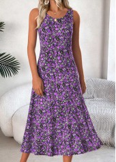 Purple dresses,Ditsy Floral dresses,Everyday dresses,Casual dresses,ROTITA Tummy Coverage Ditsy Floral Print Purple Dress and Cardigan