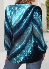 Blue tops,Ombre tops,ROTITA Tummy Coverage Ombre Blue V Neck T Shirt