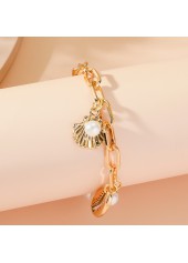 Golden jewelry,Golden Color Shell Alloy Detail Bracelet