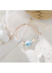 Light Blue jewelry,Animal Print jewelry,Light Blue Shell Starfish Design Bracelet