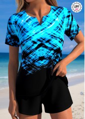 Ensemble tankini taille mi-haute noir ombré couvrant le ventre Rotita