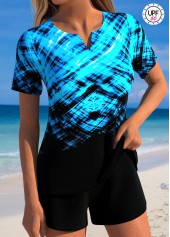 Black swimwear,Ombre swimwear,ROTITA Tummy Coverage Black Ombre Mid Waisted Tankini Set