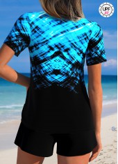 Black swimwear,Ombre swimwear,ROTITA Tummy Coverage Black Ombre Mid Waisted Tankini Set