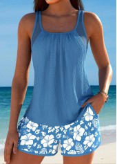 Rotita Tankini-Set mit Bauchbedeckung staubblauem Blumenmuster