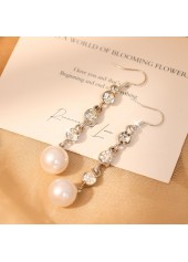 Silver jewelry,Silver Color Round Alloy Detail Earrings
