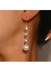 Silver jewelry,Silver Color Round Alloy Detail Earrings