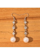 Silver jewelry,Silver Color Round Alloy Detail Earrings