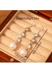 Silver jewelry,Silver Color Round Alloy Detail Earrings