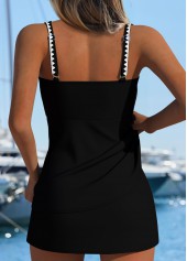 Black swimwear,Tie Dye swimwear,ROTITA Tummy Coverage Black Tie Dye Print Tankini Set