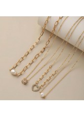 Golden jewelry,Golden Color Heart Copper Detail Necklaces