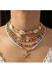 Colliers de perles de rocaille multicolores en coquillage