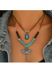 Dragonfly Mint Green Turquoise Necklace Set