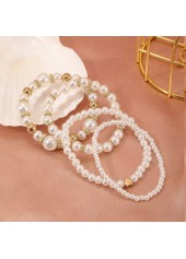 Golden jewelry,Heart jewelry,Heart Design Golden Round Pearl Bracelets