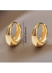 Golden jewelry,Geometric jewelry,Golden Round Design Stainless Steel Earrings