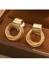 Golden jewelry,Golden Geometric Scrunchie Design Copper Earrings