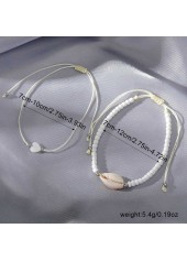 Beige jewelry,Beige Color Shell Detail Adjustable Anklets