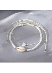 Beige jewelry,Beige Color Shell Detail Adjustable Anklets