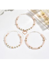 Golden jewelry,Heart jewelry,Heart Golden Pearl Beaded Anklet Set