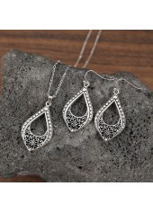 Silver jewelry,Silver Color Alloy Earrings and Necklace
