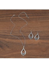 Silver jewelry,Silver Color Alloy Earrings and Necklace