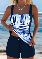 Navy swimwear,Tie Dye swimwear,ROTITA Tummy Coverage Navy Tie Dye Print Tankini Set