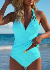Rotita Tankini-Set mit Bauchbedeckung cyan mittelhoch geschnitten
