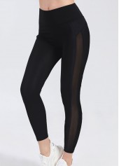 Schwarze schmale elastische Leggings mit hoher Taille