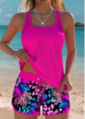 Tankini-Set mit Rotita-Bauchbedeckung pinkfarbenem Meeresmotiv