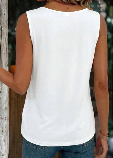 White tops,Plain Color tops,ROTITA Tuck Stitch Black Square Neck Sleeveless Tank Top