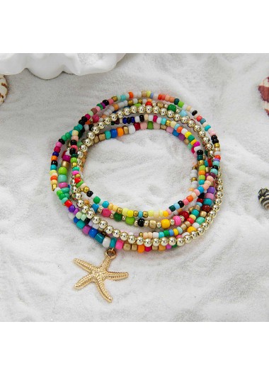 Multi Color jewelry,Multi Color Polyresin Detail Starfish Anklets