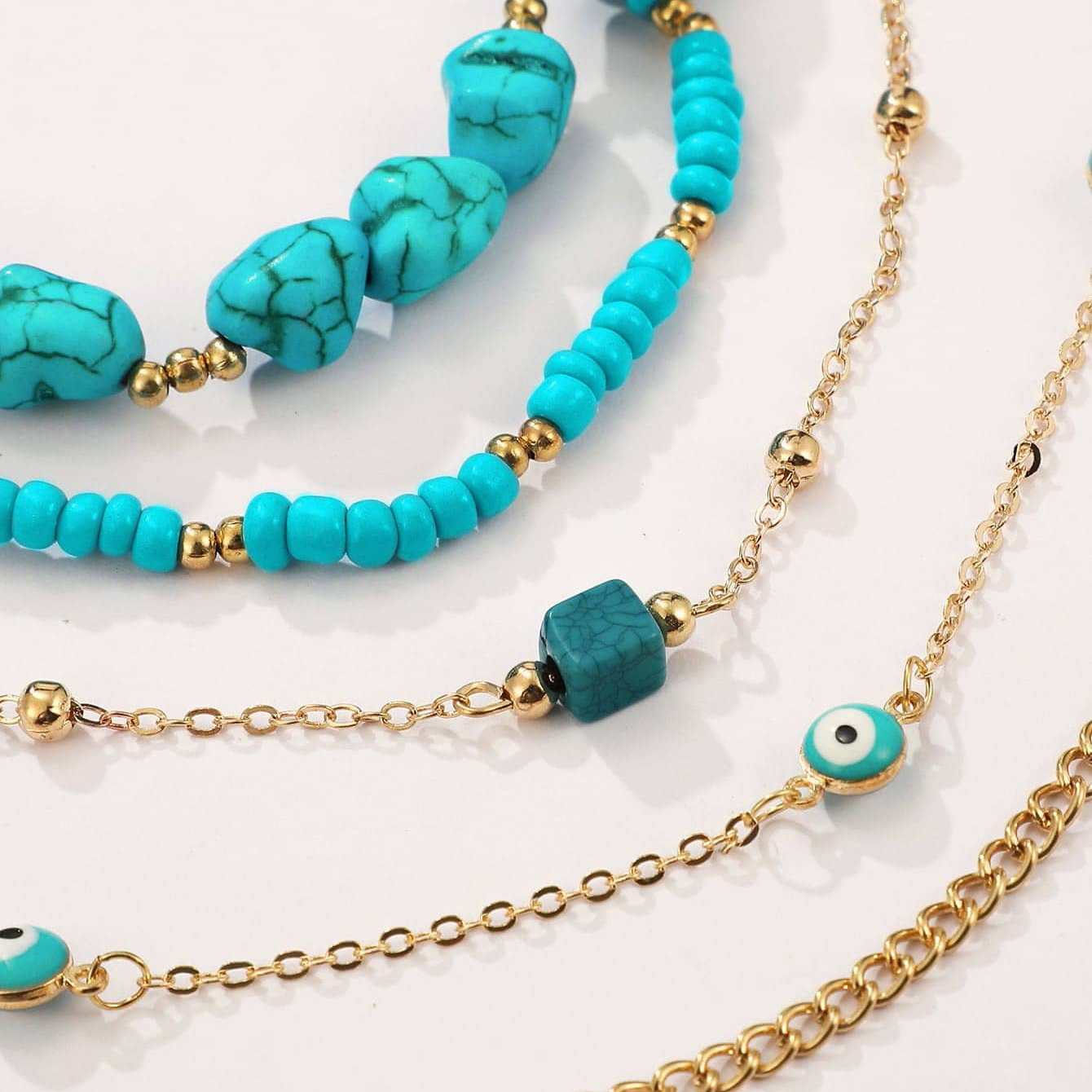 Mint Green jewelry,Mint Green Color Turquoise Material Anklets