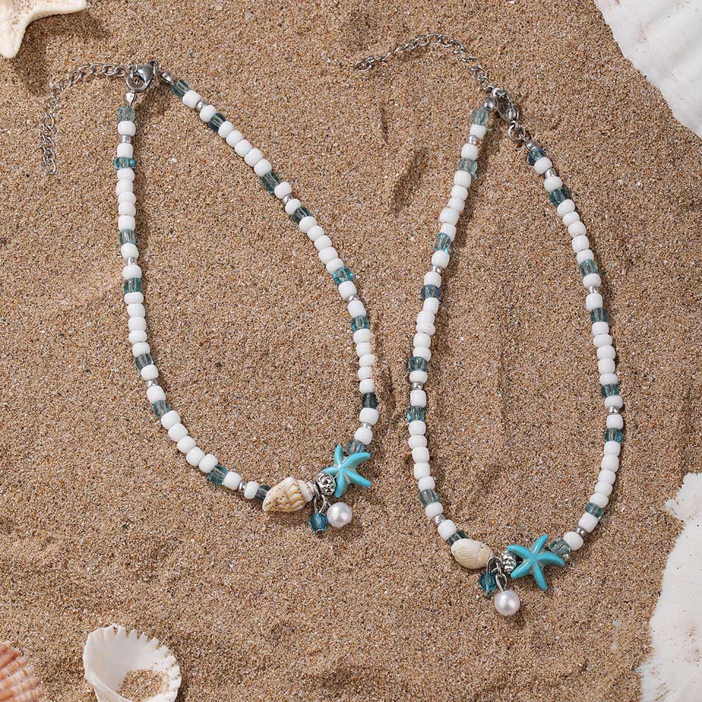 Mint Green jewelry,Shell Mint Green Seed Beads Anklets